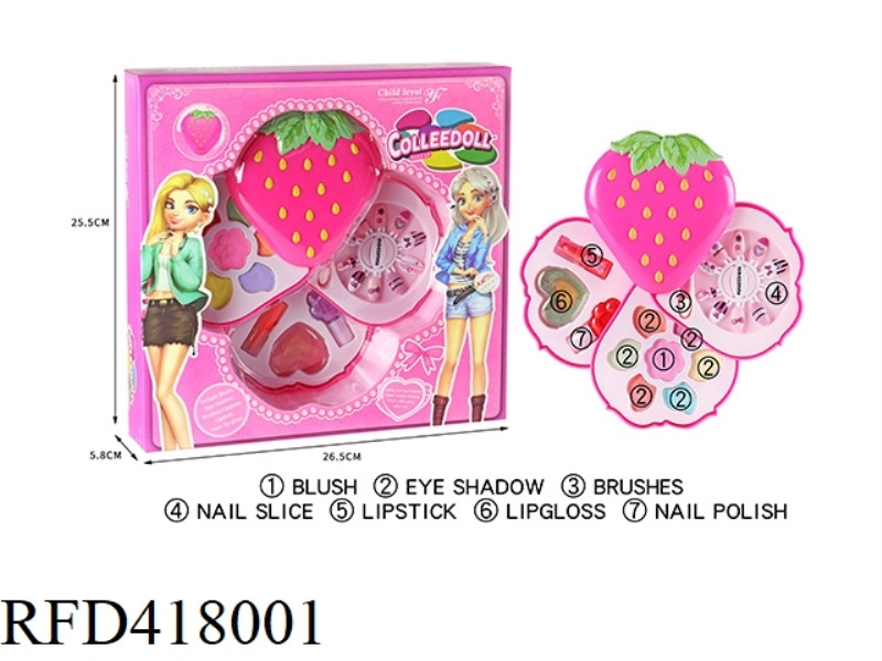 STRAWBERRY CHILDREN'S MAKE-UP COSMETICS THREE LAYERS