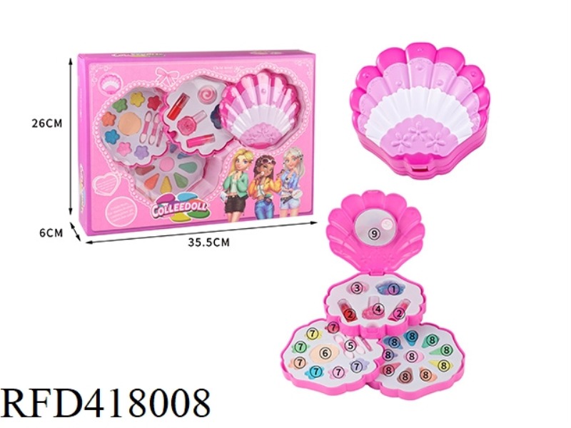 THREE LAYERS OF SEASHELL CHILDREN'S MAKE-UP COSMETICS