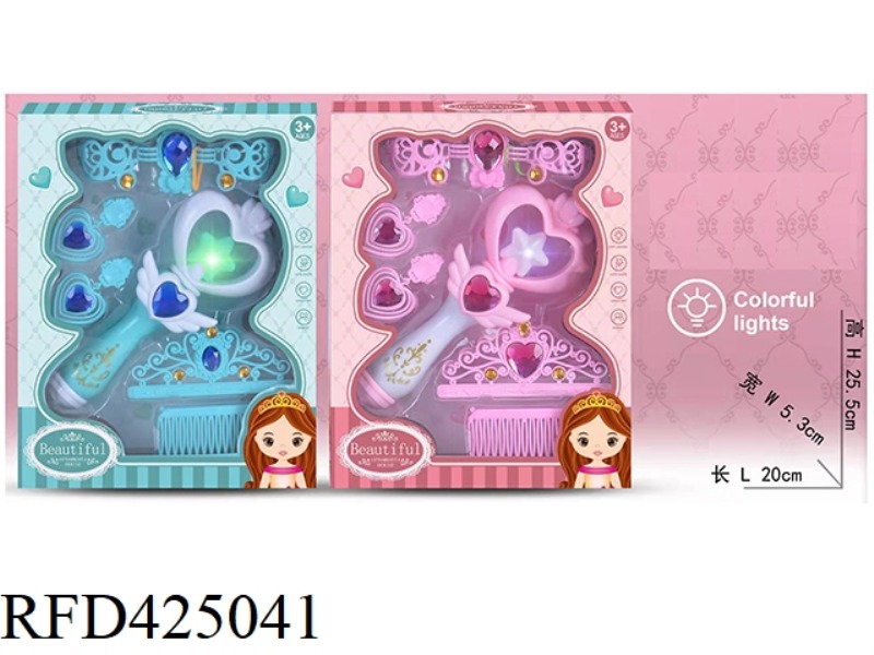 LIGHTED PEACH HEART MAGIC WAND JEWELRY SET