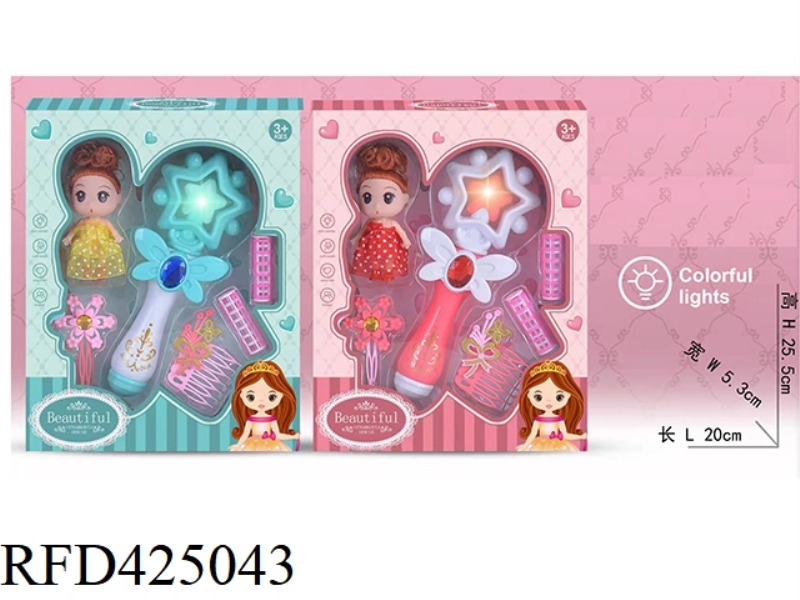 LIGHT FIVE-STAR MAGIC WAND WITH SMALL BARBIE JEWELRY SET