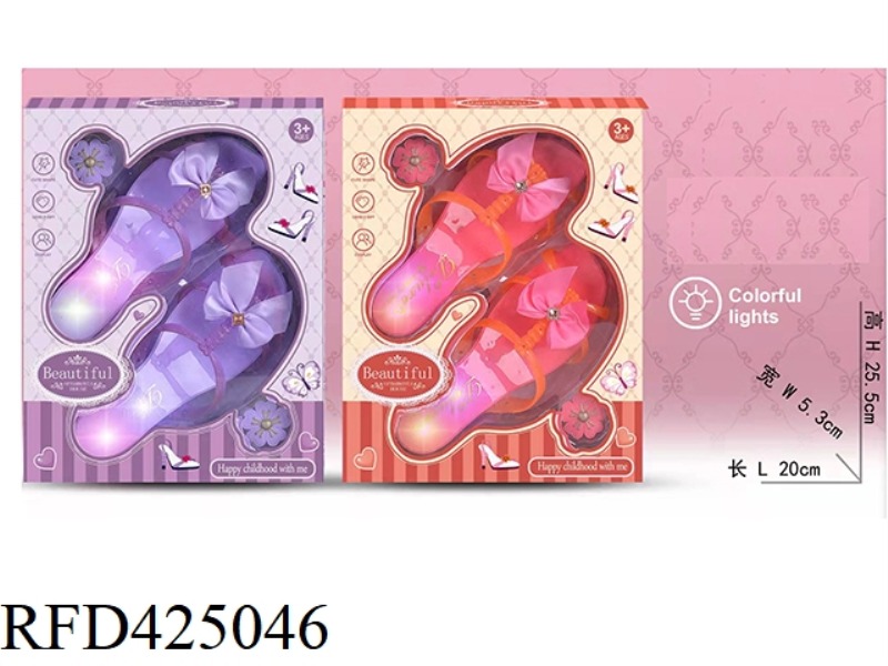LIGHT BARBIE SHOES PURPLE/PEACH RED 2 COLORS MIXED