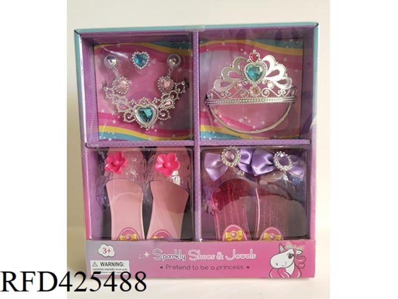 CROWN NECKLACE SHOES JEWELRY COMBINATION