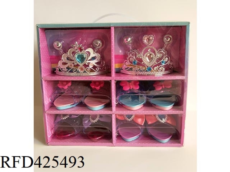 DOUBLE CROWN EARRINGS NECKLACE SHOES JEWELRY COMBINATION