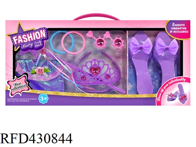 PRINCESS SHOES CROWN TOTE BAG EARRING JEWELRY SET
