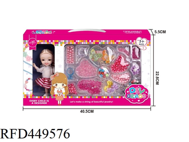 DIY BEADS WITH 6 INCH DOLL