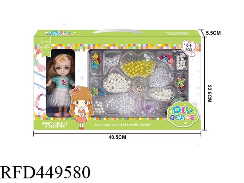 DIY BEADS WITH 6 INCH DOLL