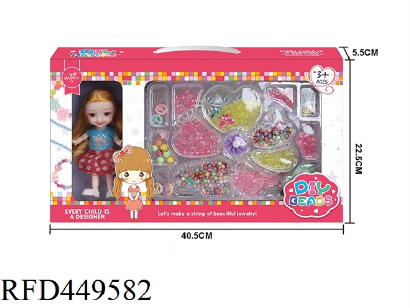 DIY BEADS WITH 6 INCH DOLL