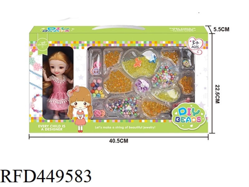DIY BEADS WITH 6 INCH DOLL