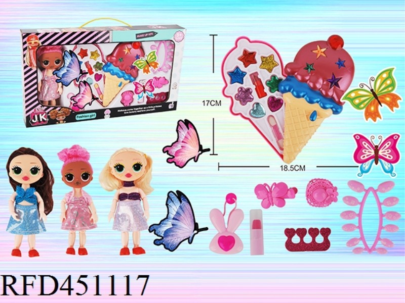 ICE CREAM + DOLL COSMETICS SET