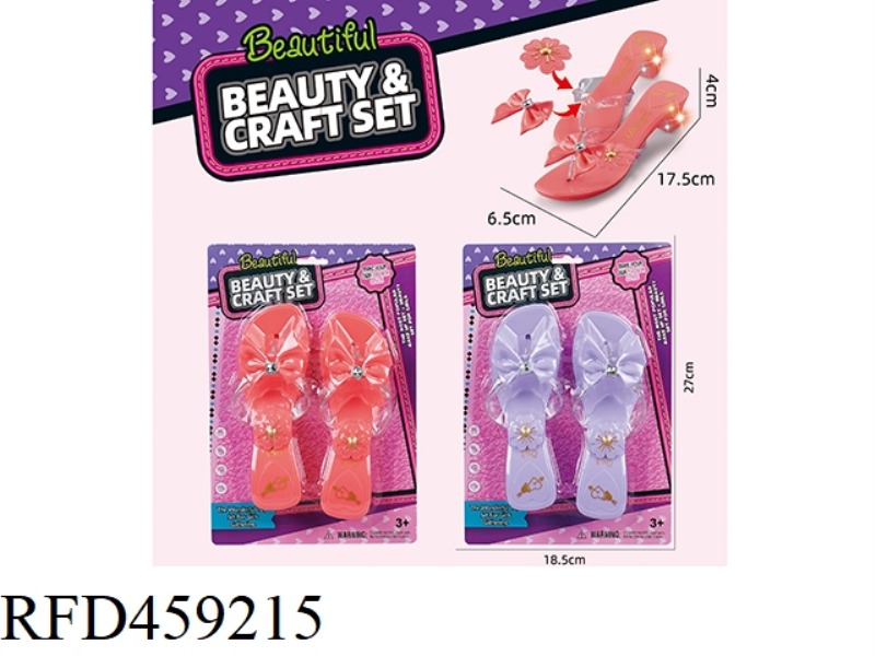 LIGHTING BARBIE SHOES PINK/PURPLE 2 COLOR JEWELRY SET