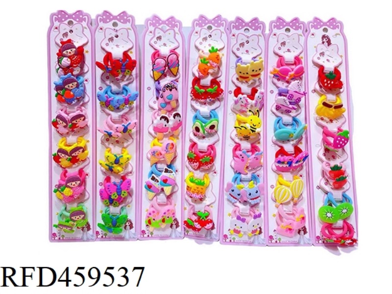 6 PAIRS OF TOWEL RING ORNAMENTS
