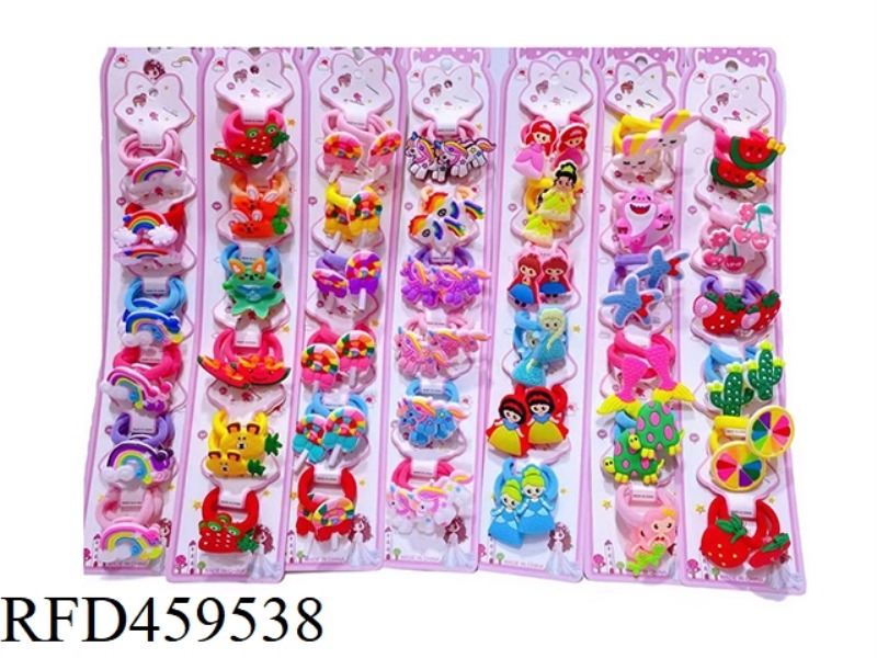 6 PAIRS OF TOWEL RING ORNAMENTS
