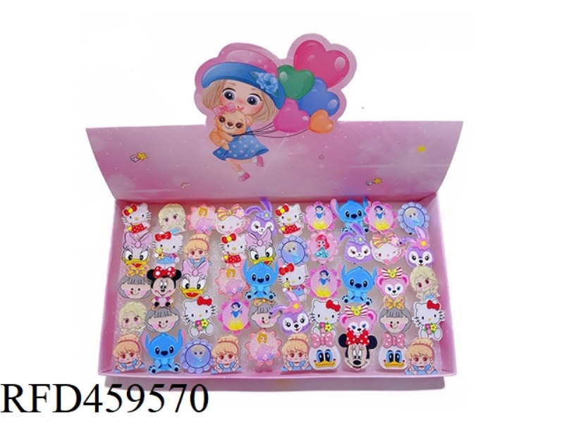 FLASH RING JEWELRY (50 PIECES / DISPLAY BOX) CARTOON CHARACTERS