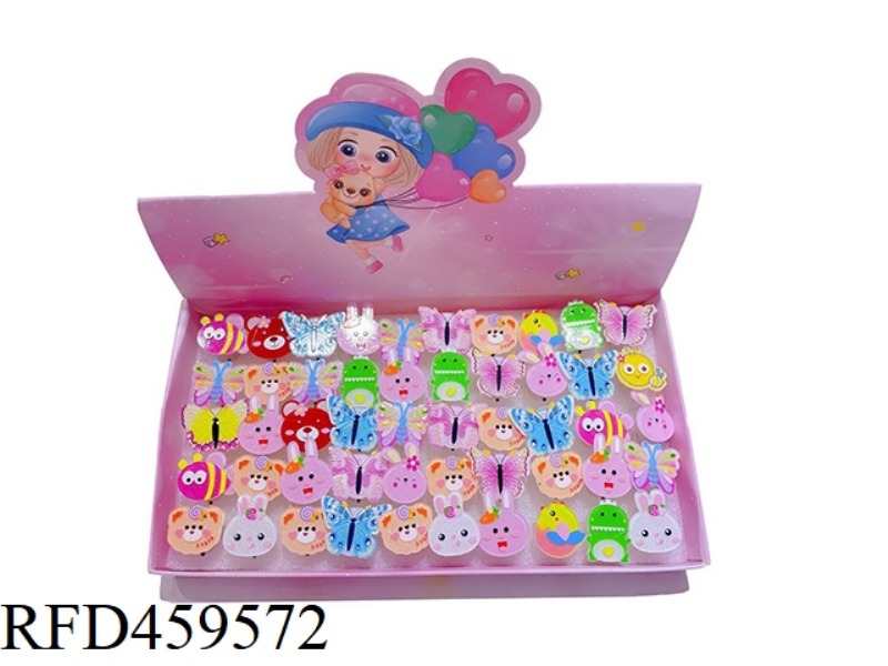 FLASH RING JEWELRY (50 PIECES / DISPLAY BOX) CARTOON ANIMALS