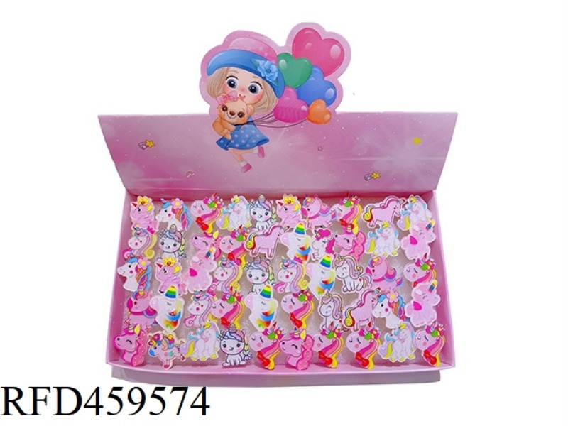 FLASH RING JEWELRY (50 PIECES / DISPLAY BOX) UNICORN