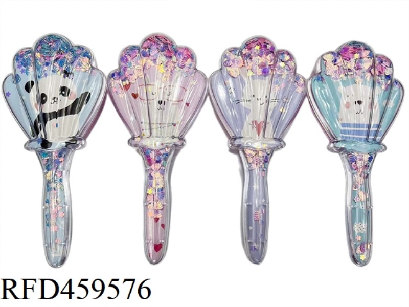 SHELL GLITTER POWDER MASSAGE COMB PANDA AND BEAR