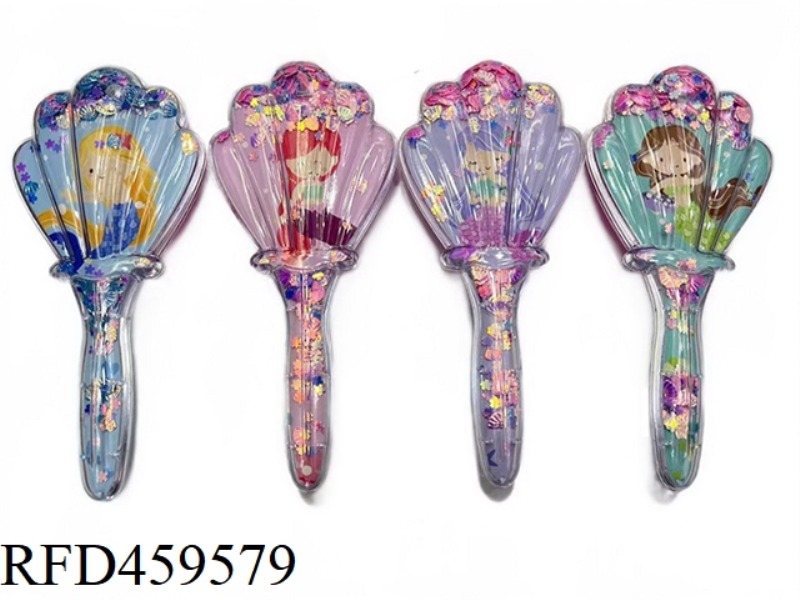 SHELL GLITTER POWDER MASSAGE COMB MERMAID