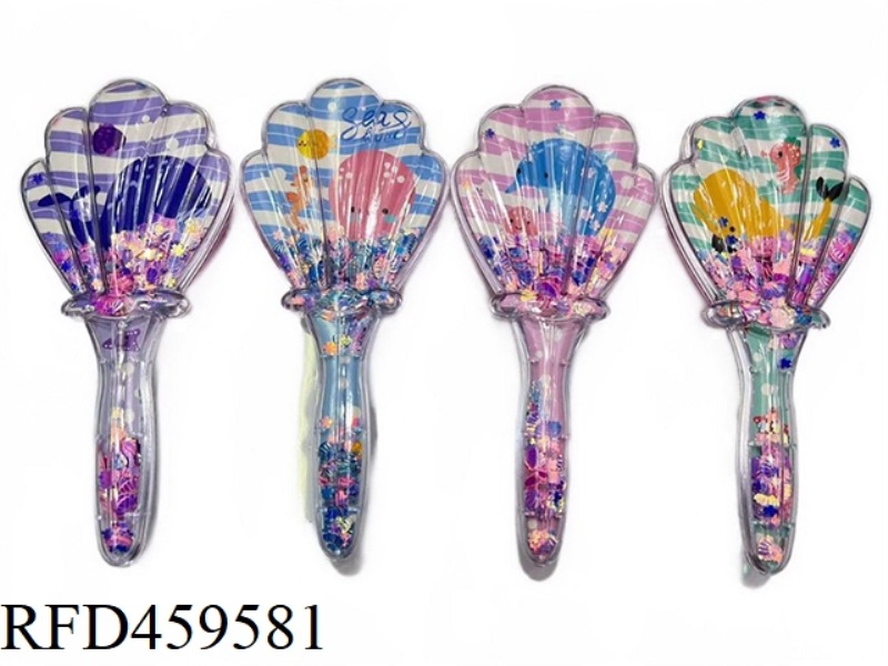 SHELL GLITTER POWDER MASSAGE COMB DOLPHIN