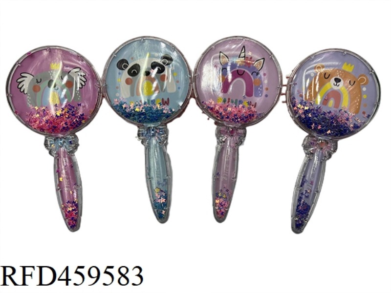 CIRCULAR GLITTER POWDER MASSAGE COMB PANDA AND PEGASUS