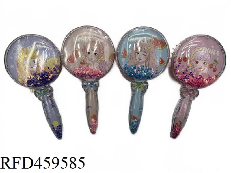 ROUND GLITTER POWDER MASSAGE COMB GIRL