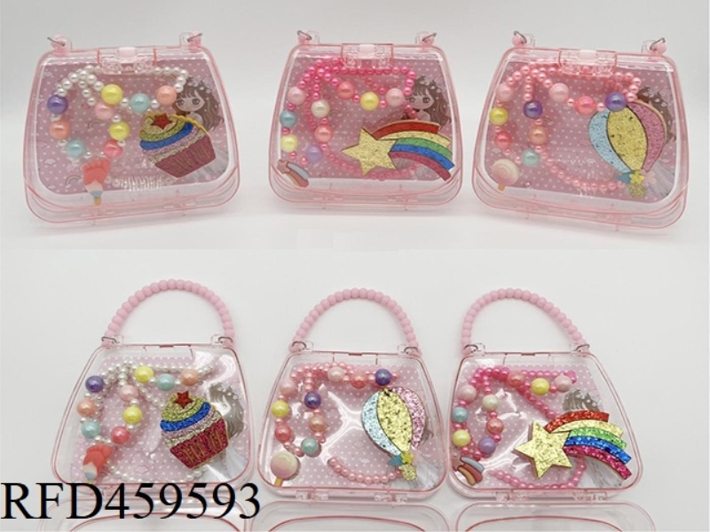HANDBAG JEWELRY SET (NECKLACE + BRACELET + HAIRPIN)