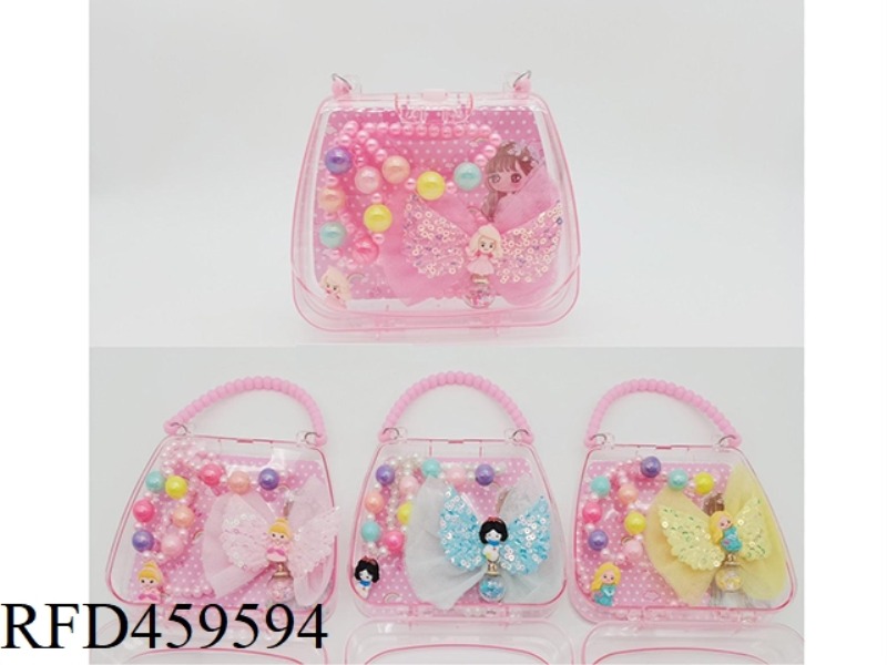 HANDBAG JEWELRY SET (NECKLACE + BRACELET + HAIRPIN)