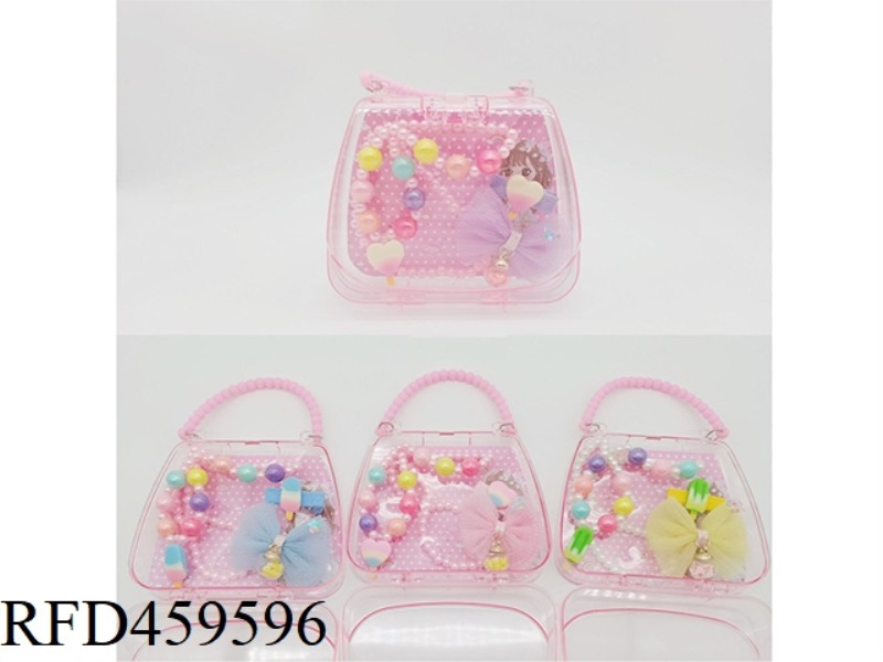 HANDBAG JEWELRY SET (NECKLACE + BRACELET +BB CLIP + HAIRPIN)
