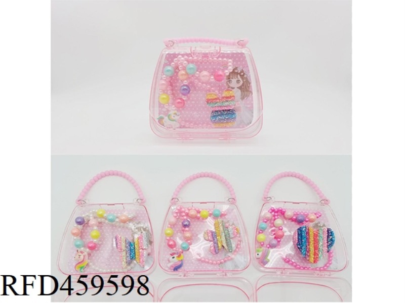 HANDBAG JEWELRY SET (NECKLACE + BRACELET + HAIRPIN) UNICORN