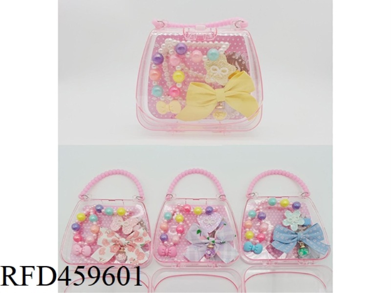 HANDBAG JEWELRY SET (NECKLACE + BRACELET +BB HAIRPIN + LARGE HAIRPIN)