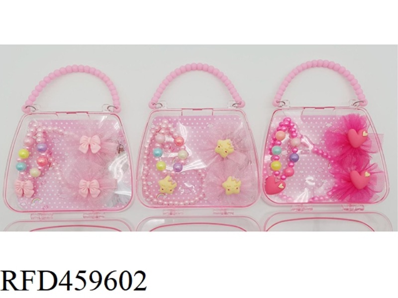 HANDBAG JEWELRY SET (NECKLACE + A PAIR OF HAIRPINS)