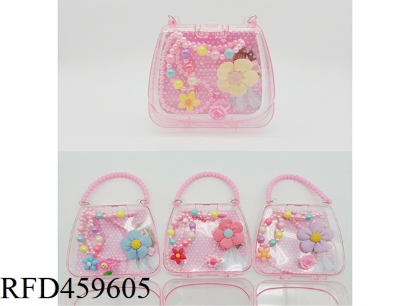 HANDBAG JEWELRY SET (NECKLACE + BRACELET + HAIRPIN + RING)