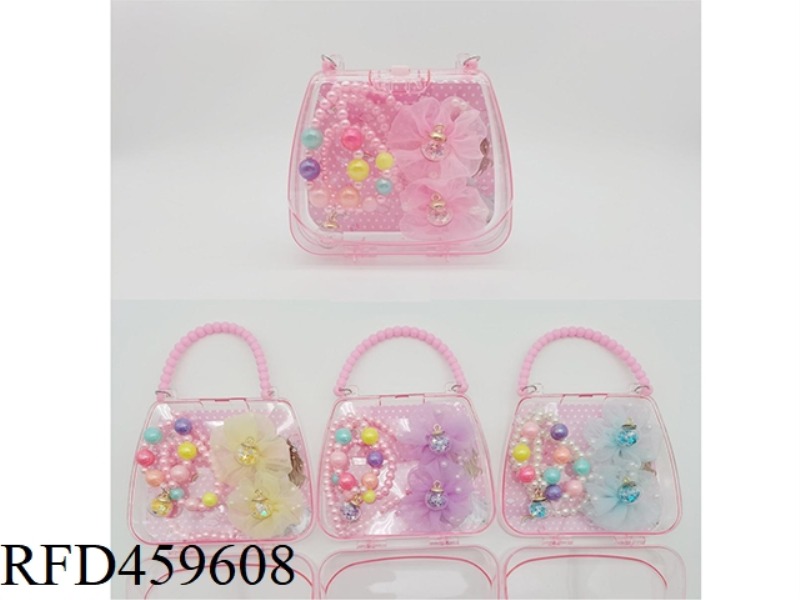 HANDBAG JEWELRY SET (NECKLACE + BRACELET + A PAIR OF HAIRPINS)