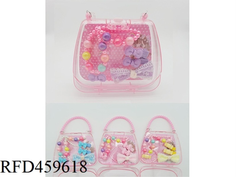 HANDBAG JEWELRY SET (NECKLACE + BRACELET +BB HAIRPIN PAIR + LARGE HAIRPIN)