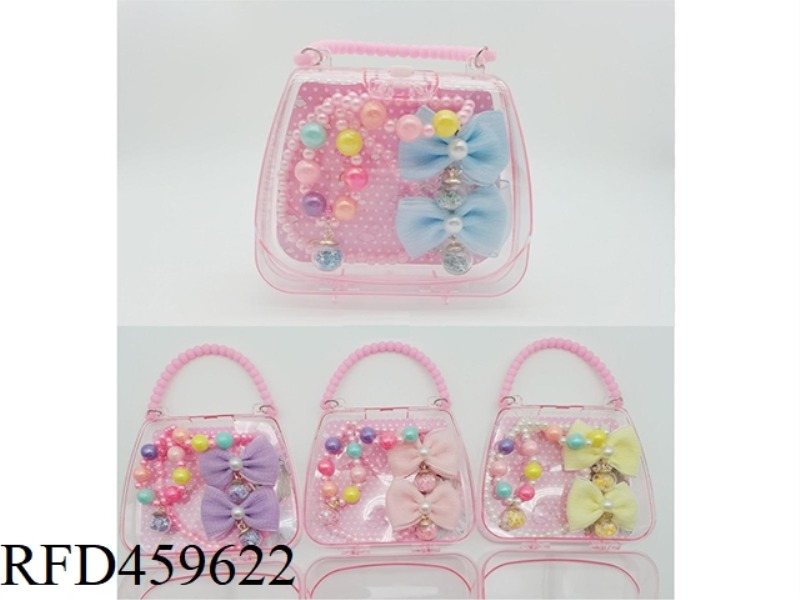 HANDBAG JEWELRY SET (NECKLACE + BRACELET + A PAIR OF HAIRPINS)