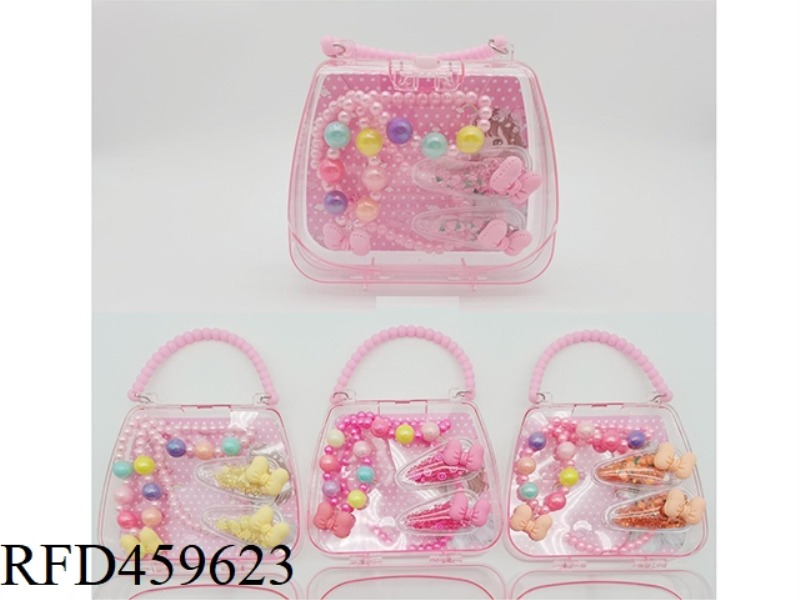 HANDBAG JEWELRY SET (NECKLACE + BRACELET + A PAIR OF HAIRPINS)