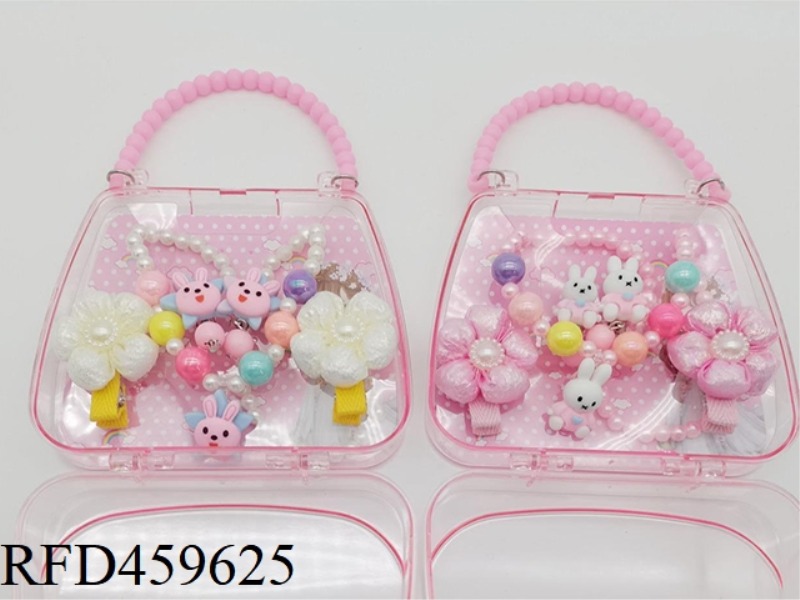 HANDBAG JEWELRY SET (NECKLACE + EARRINGS + A PAIR OF HAIRPINS)