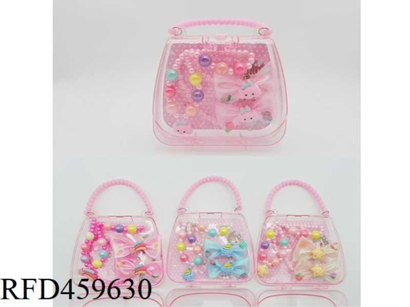 HANDBAG JEWELRY SET (NECKLACE + BRACELET + A PAIR OF HAIRPINS)