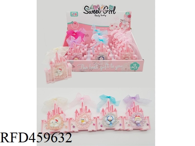 CASTLE RIBBON BOX JEWELRY SERIES HAIRPIN + RING + BRACELET 12PCS