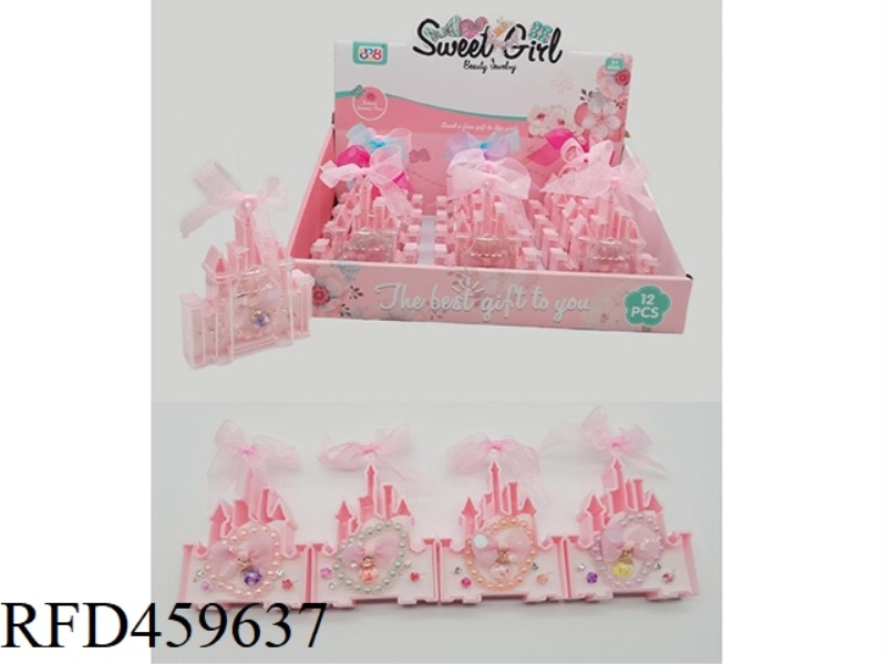 CASTLE RIBBON BOX JEWELRY SERIES HAIRPIN + RING + BRACELET 12PCS