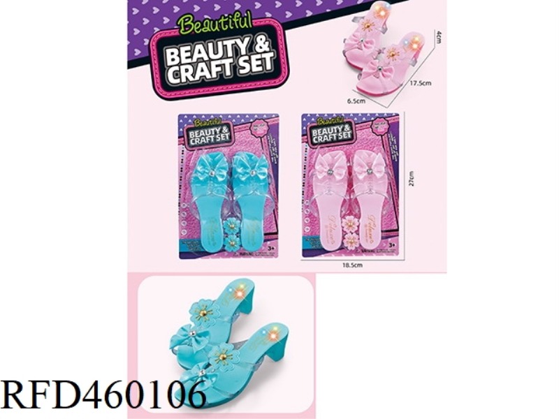 LIGHTING BARBIE SHOES PINK/PINK BLUE 2 COLORS JEWELRY SET