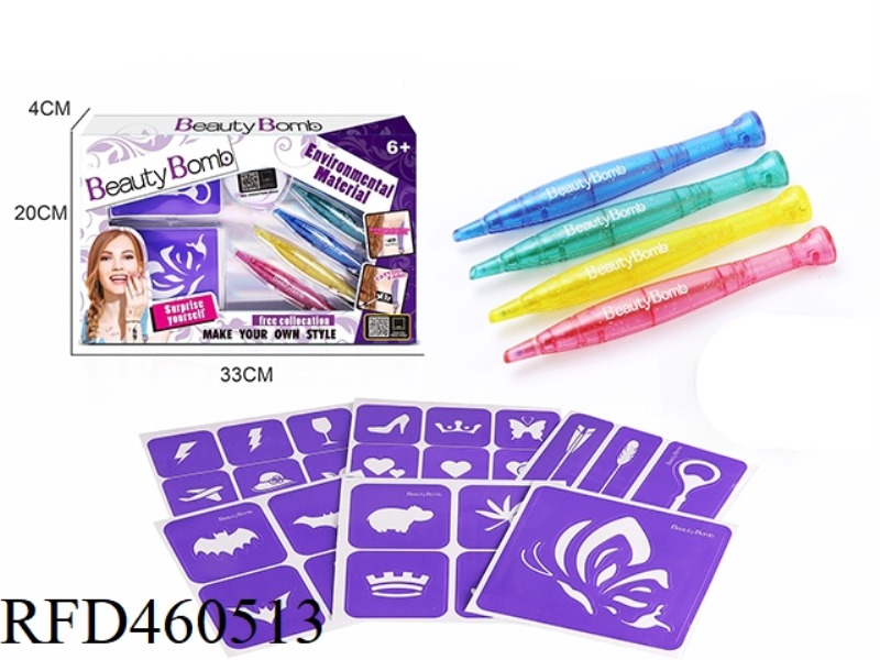 GIRLS' TATTOO SET WITH TATTOO PEN