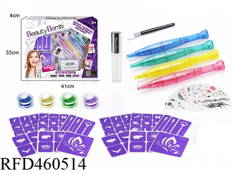 GIRLS' TATTOO SET WITH TATTOO PEN