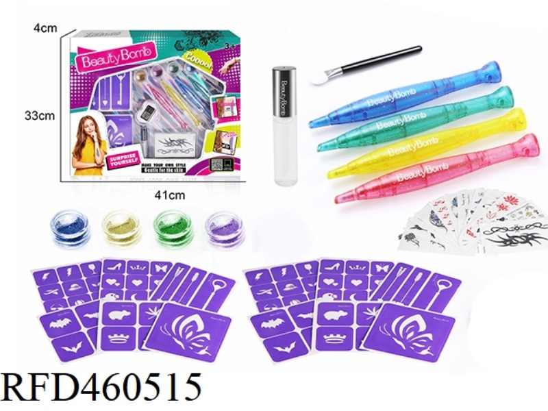 GIRLS' TATTOO SET WITH TATTOO PEN