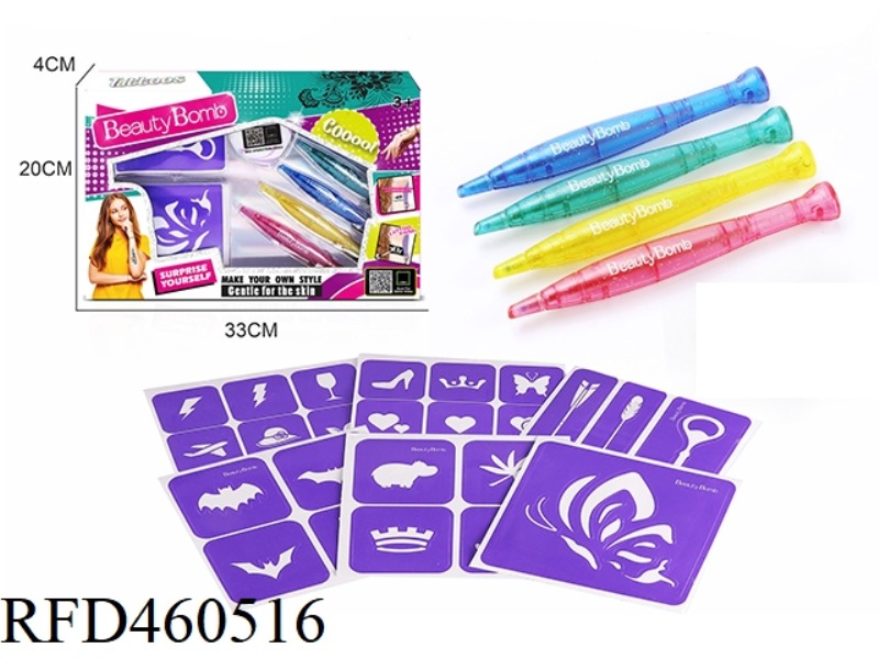 GIRLS' TATTOO SET WITH TATTOO PEN
