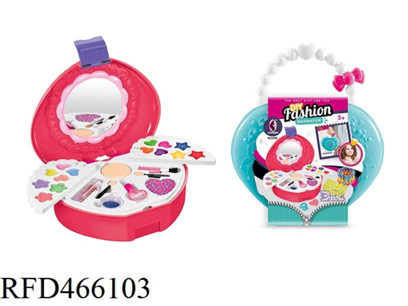LOVE PEACH STORAGE BOX MAKEUP SET (MIXED RED / BLUE)