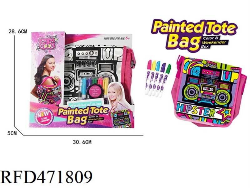 RADIO - DIY PAINTED WATERCOLOR BACKPACK (5 COLOR WASHABLE PENS)