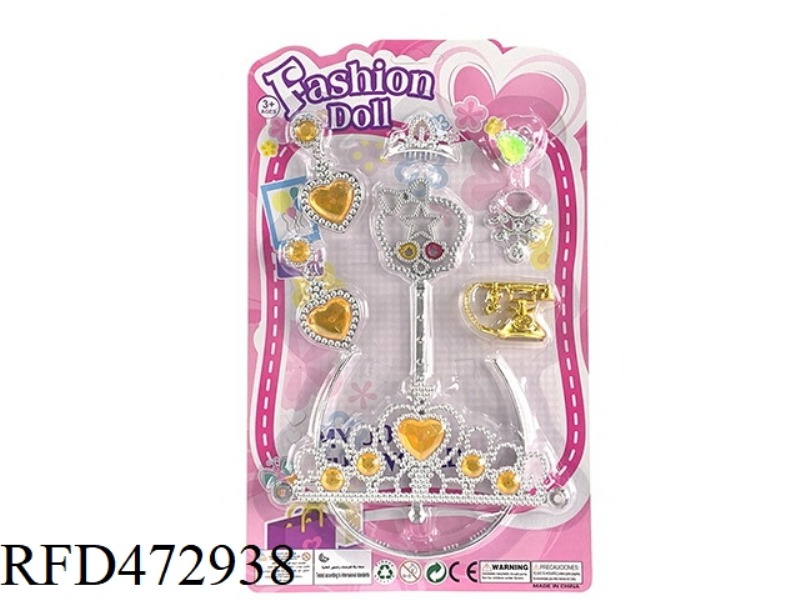BIG CROWN + EARRINGS + SMALL NECKLACE + SMALL PHONE 4 JEWELRY