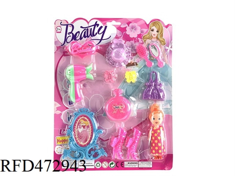 SMALL HATS, SMALL SHOES, SMALL MIRRORS, SMALL HAIR DRYERS AND OTHER ACCESSORIES WITH 3-INCH ACCESSOR