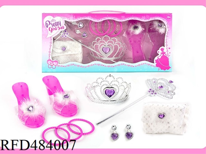 PRINCESS FAIRY WAND MAGIC WAND ELECTROPLATING CROWN JEWELRY GEM CRYSTAL DRESS UP DIY SET