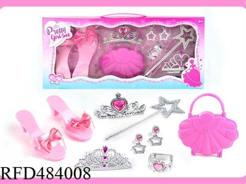 PRINCESS FAIRY WAND MAGIC WAND ELECTROPLATING CROWN JEWELRY GEM CRYSTAL DRESS UP DIY SET